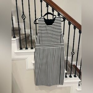 Ann Taylor Black and White Sheath Midi Dress